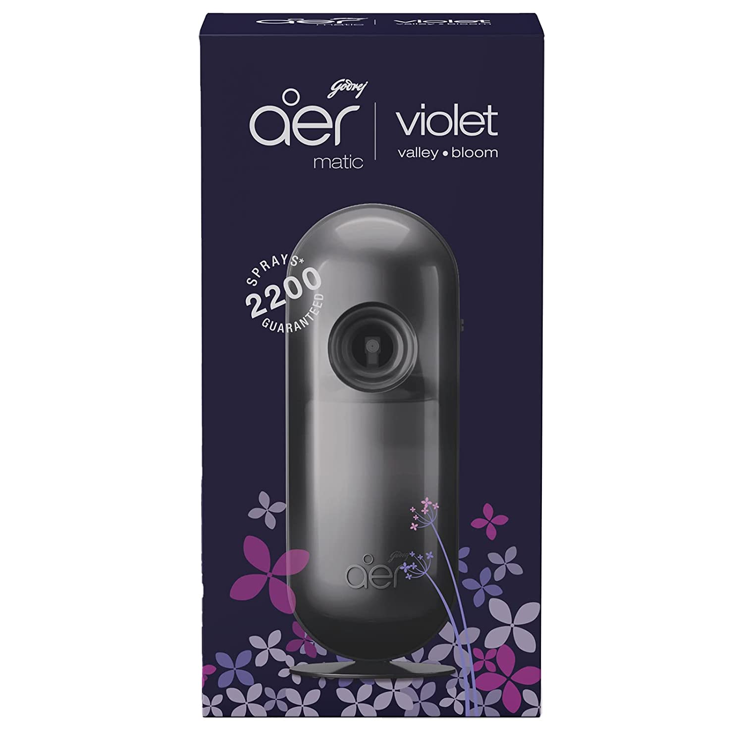 Godrej aer Matic Kit (Machine + 1 Refill) - Automatic Room Fresheners with Flexi Control Spray | Violet Valley Bloom | 2200 Sprays Guaranteed | Lasts up to...