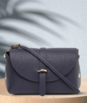 DressBerry Navy Blue Textured Sling Bag