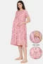 Coucou Maternity Woven Mid Length Nightdress With Discreet Feeding – Candy Pink